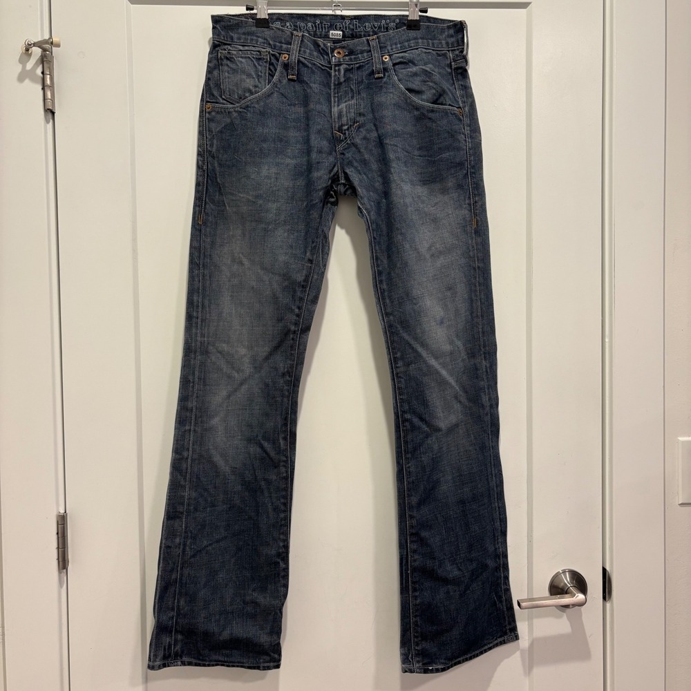 Levis 507 Slim Boot Jeans Mens 31x32 Dark Wash Denim Blue Pants 507-0217